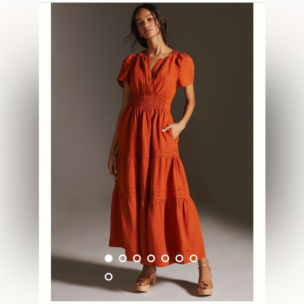 Anthropologie Orange Maxi Dress